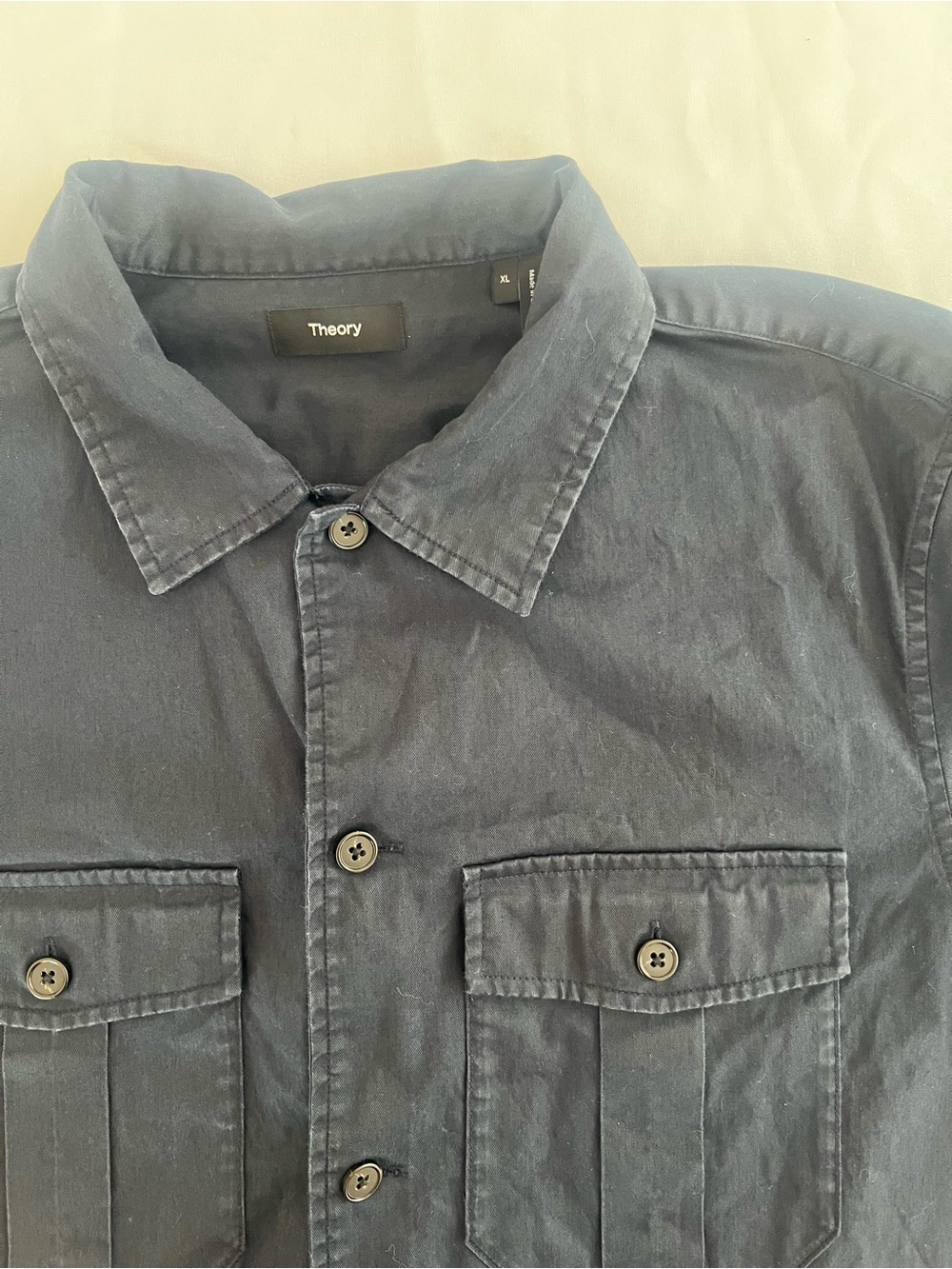 Theory Men's Dark Navy Button Shirt